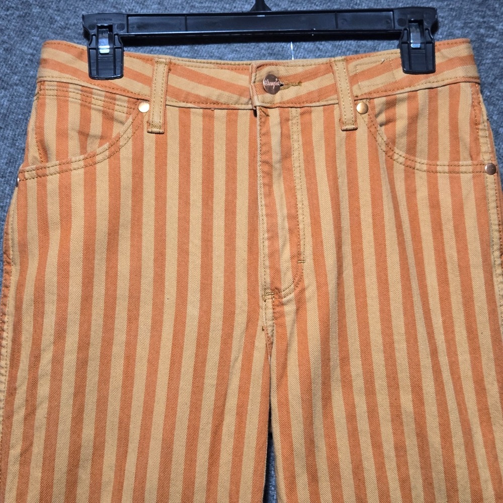 Wrangler Wanderer 622 High Rise Flare Jeans Women's 27x31 Retro Orange Striped - Picture 3 of 13